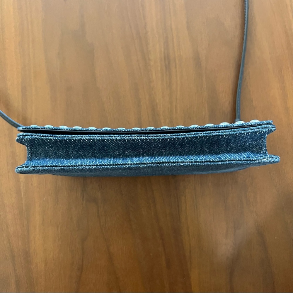 Coach Blue Denim Ana Crossbody Bag/Clutch with Studded Details - Picture 10 of 16